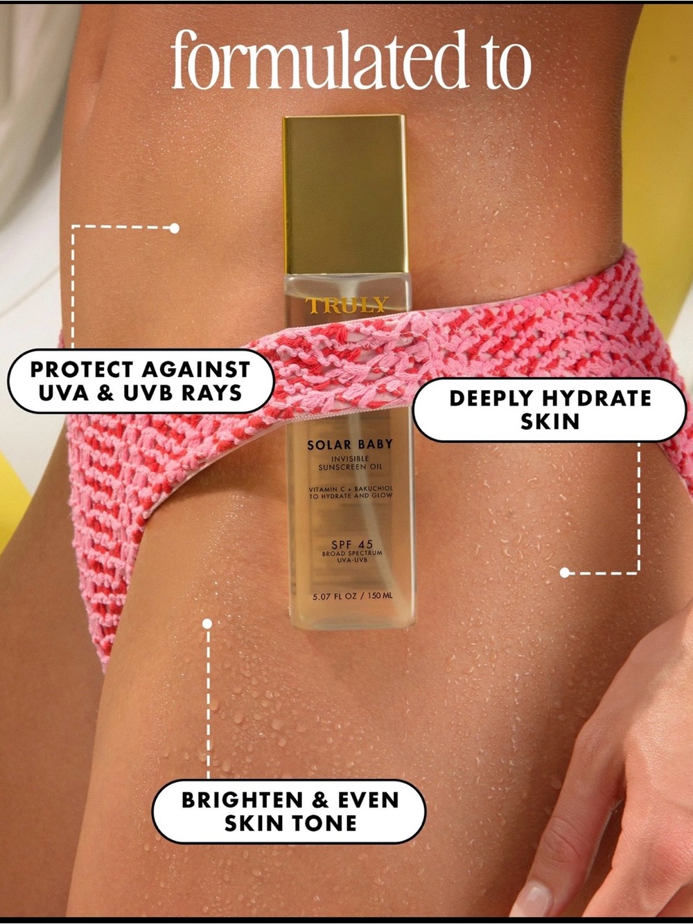 TRULY Solar Baby Invisible Sunscreen Oil — Gold & Pink Accents - Picture 3 of 6
